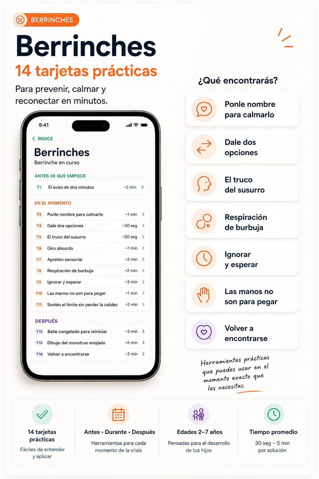 Módulo Berrinches: 14 tarjetas prácticas para prevenir, calmar y reconectar